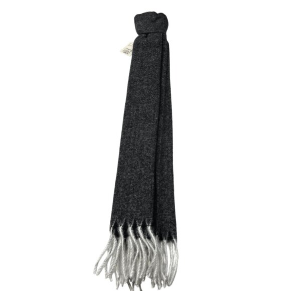 A New Day Soft Black & Gray Scarf With White Fringe - Picture 5 of 7